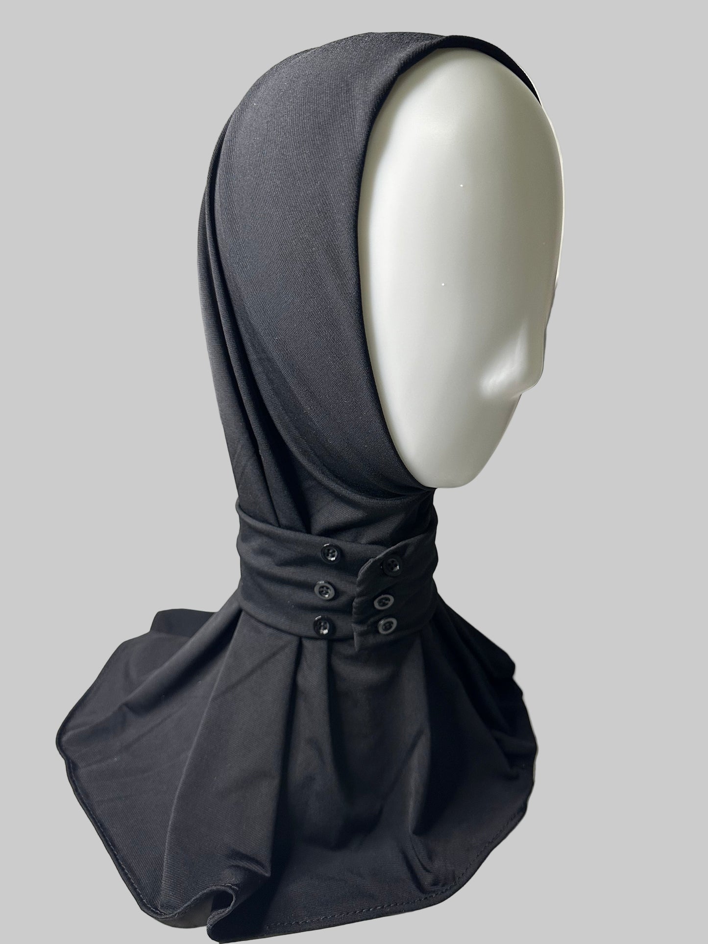 Hijab Cagoule Bouton Réglable – Jersey Premium
