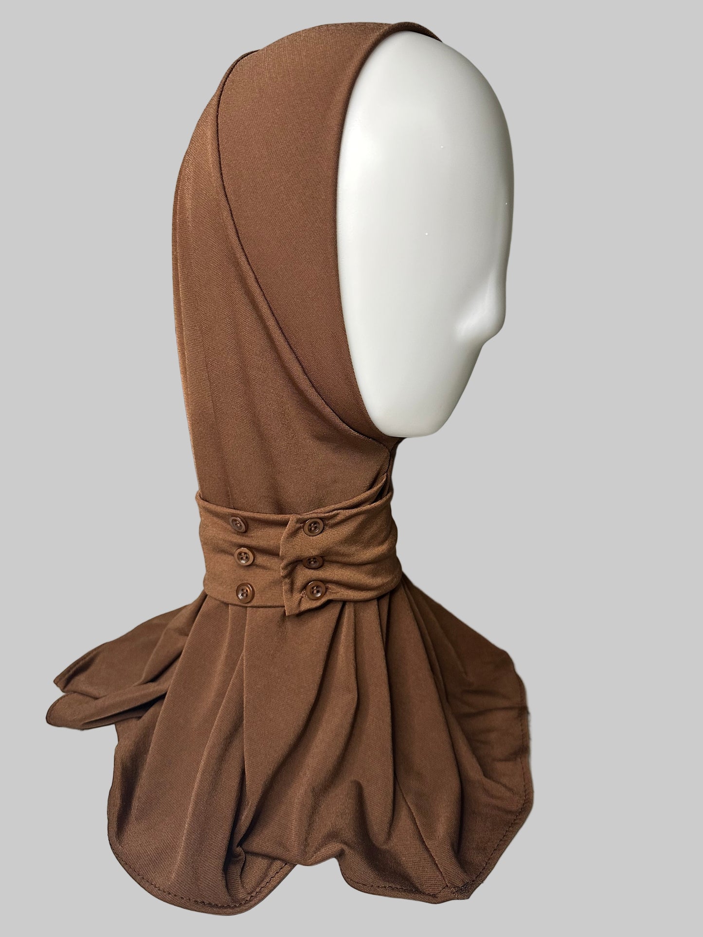 Hijab Cagoule Bouton Réglable – Jersey Premium