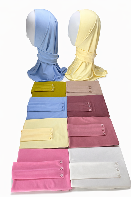 Cagoule Hijab en Jersey Premium –  3 Boutons Arrière