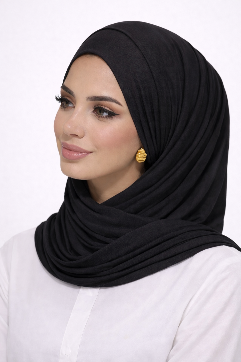 Hijab à enfiler – Bonnet intégré en coton