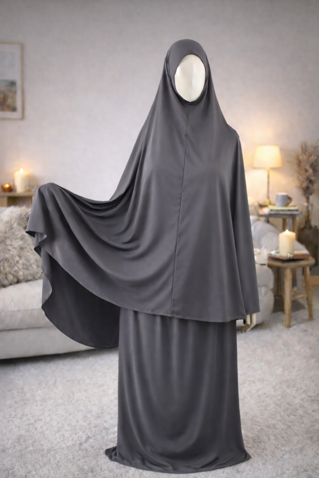 Ensemble de Prière Femme – Jupe & Haut avec Voile Intégré | Jersey Premium Taille Standard