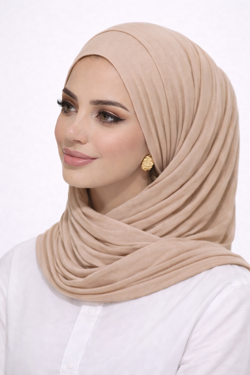 Hijab à enfiler – Bonnet intégré en coton