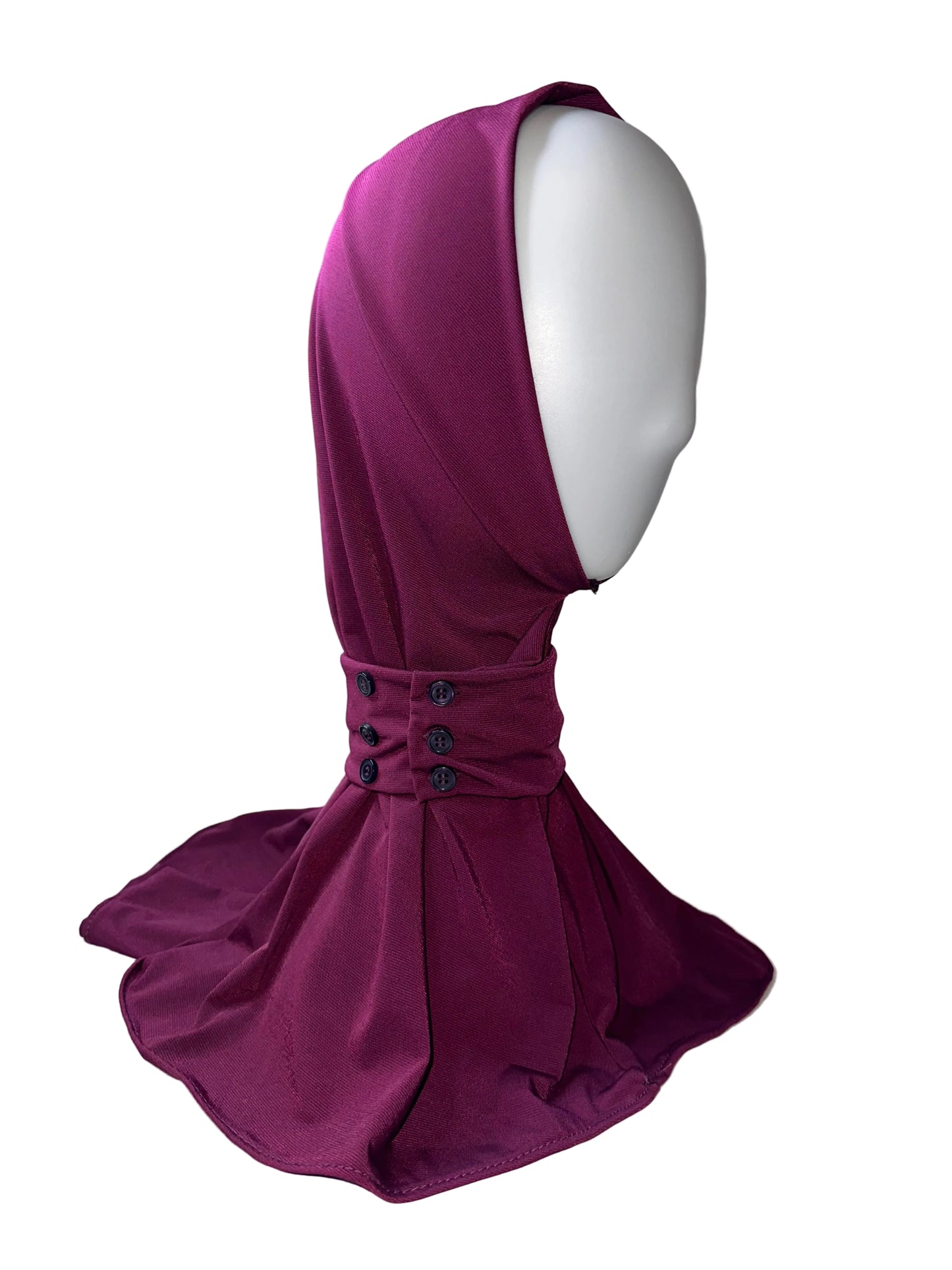 Hijab Cagoule Bouton Réglable – Jersey Premium