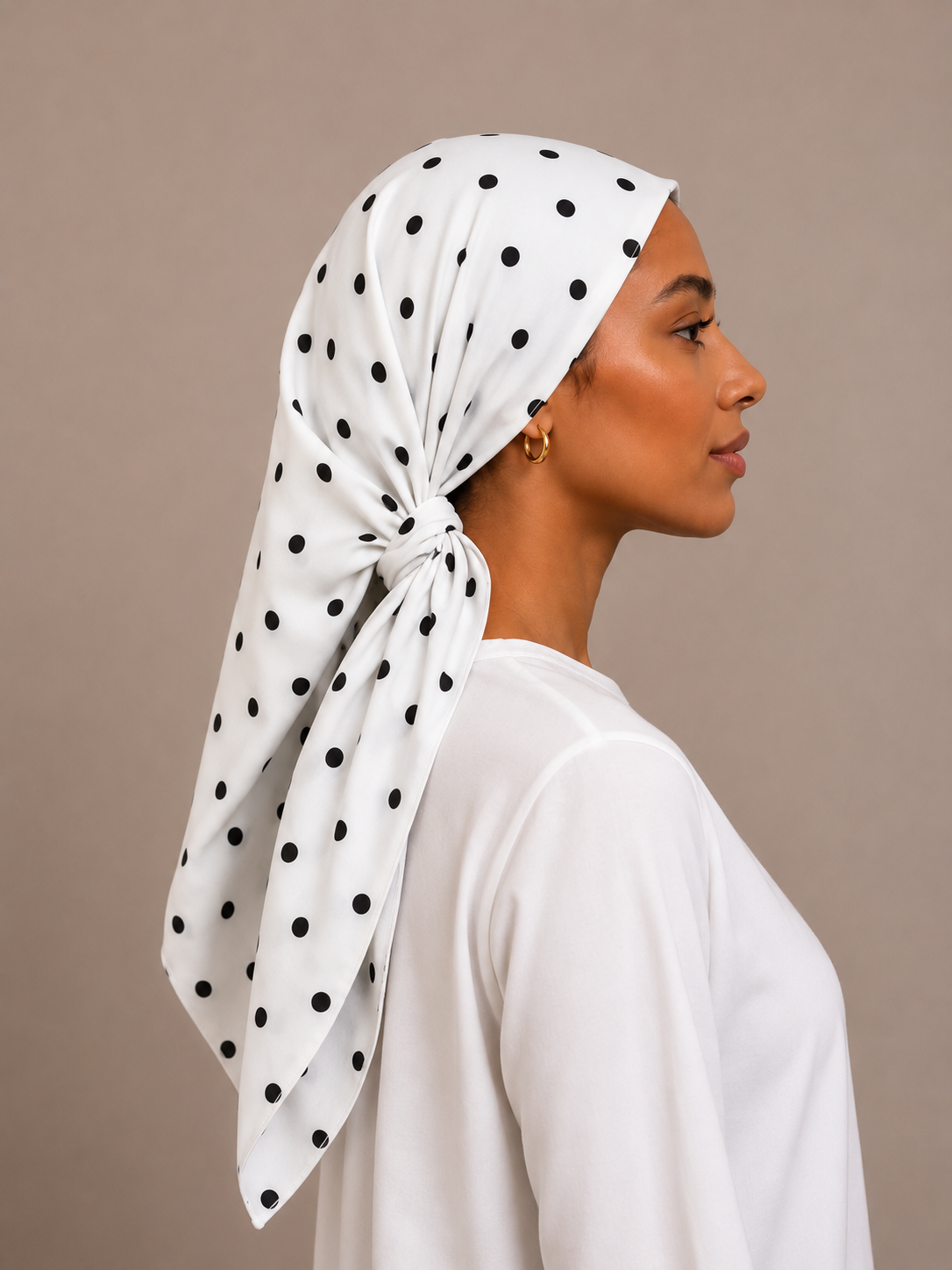 Carré Jersey Liquide pois - 90x90 cms