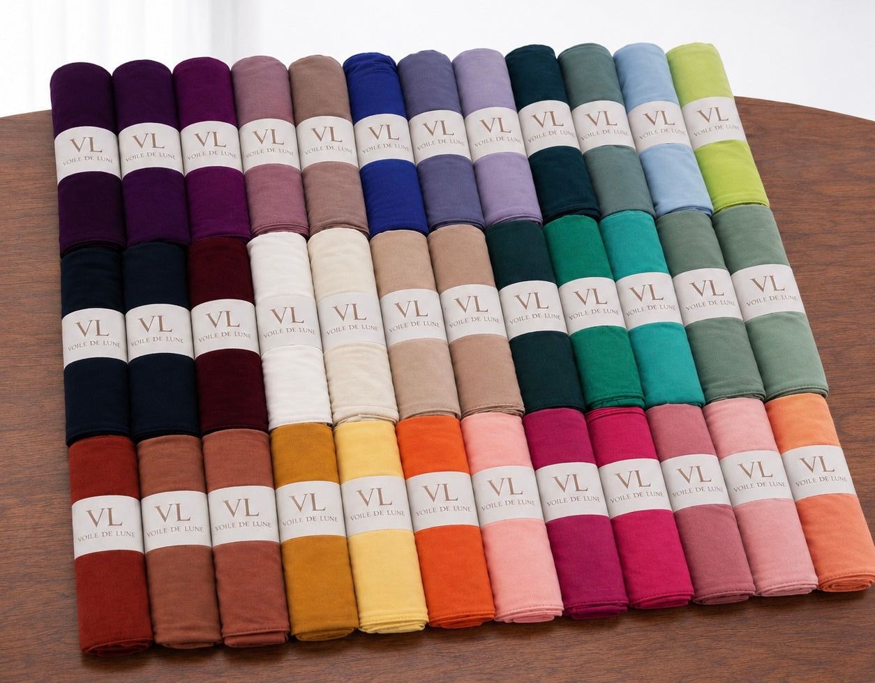 Hijab Jersey Premium simple disponible en 54 couleurs